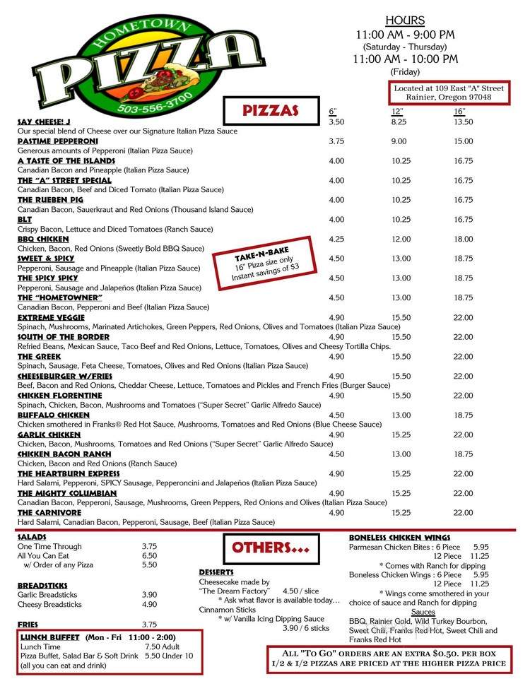 Hometown Pizza - Rainier, OR