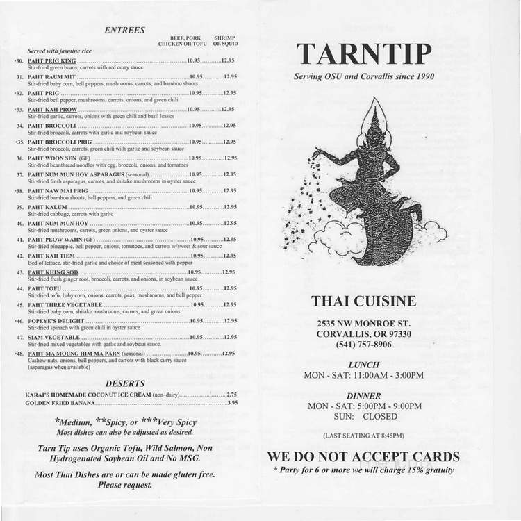 Tarn Tip Thai Cuisine - Corvallis, OR