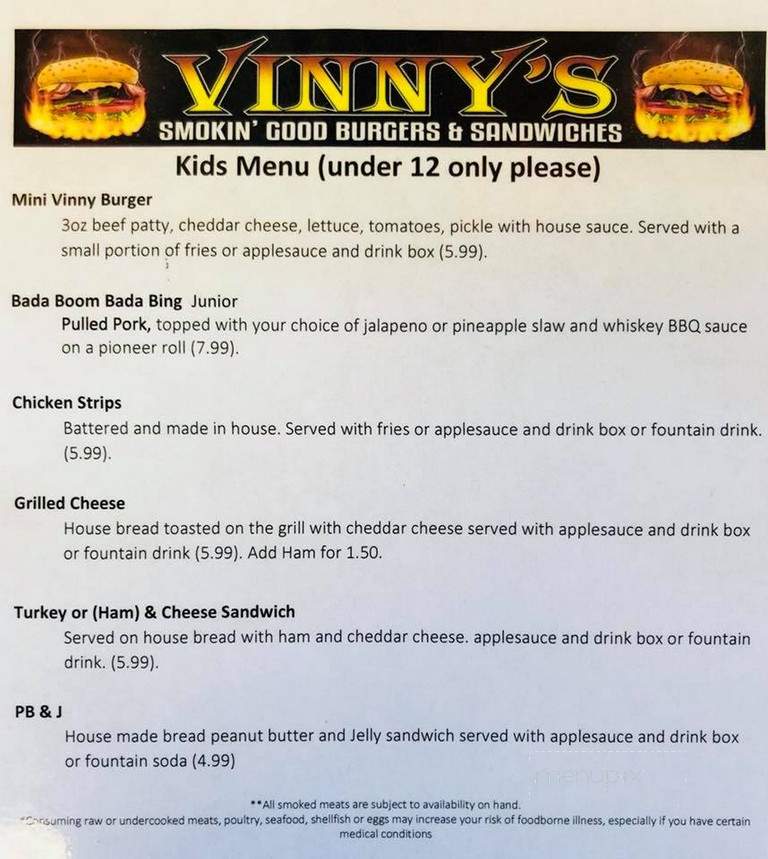 Vinny's Smokin' Good Burgers & Sandwiches - North Bend, OR