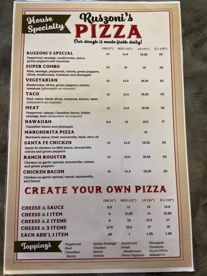 Ruszoni's Pizzeria - Weiser, ID