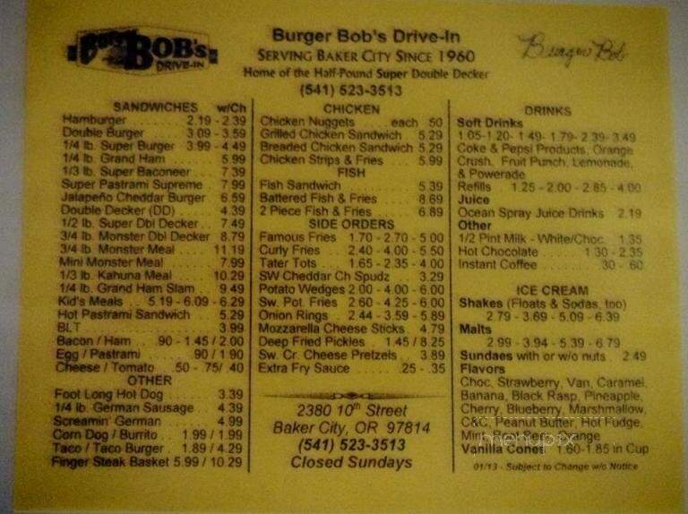 Burger Bob's Drive-In - Baker City, OR