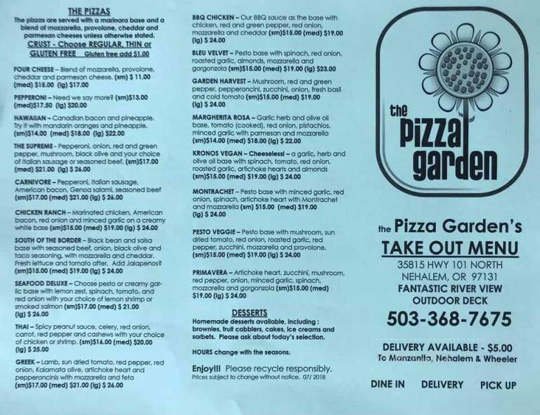 The Pizza Garden - Nehalem, OR