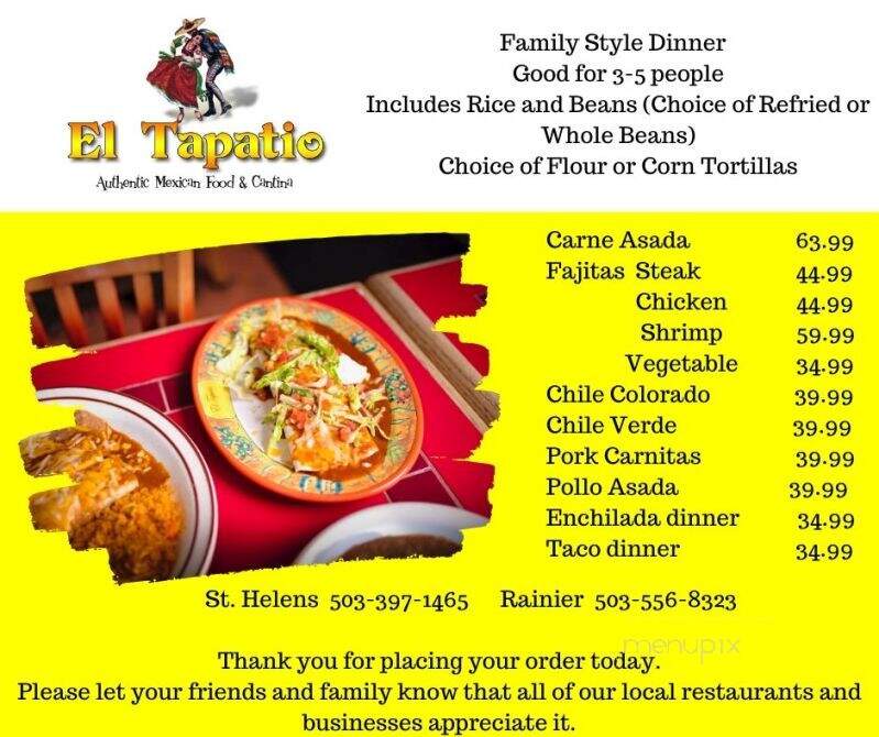 El Tapatio Authentic Mexican - Rainier, OR